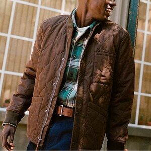 J Crew Quilted flight jacket with PrimaLoft® Men’s‎ Medium Brown